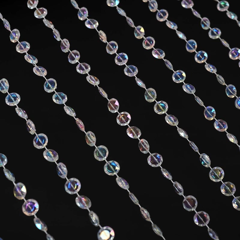 FlavorThings 3FTx 9FT Diamond Cut Crystal Beaded Curtain for Doorway Room Closet Divider Party Wedding Kids Bedroom Decorations,Diamond Cut Bead Curtain - Image 5